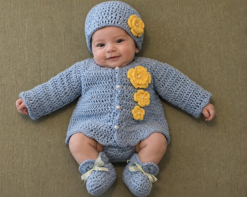 Handmade crochet baby sweater - handmade,