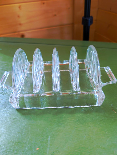 Vintage clear glass toast rack - vintage,