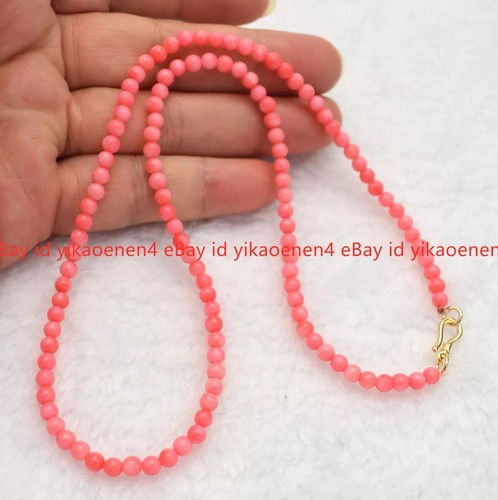 4mm natural pink coral - pink, round