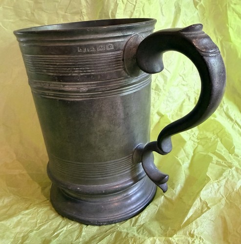 Victorian pewter tankard quart - victorian,