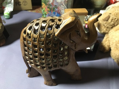 Wooden elephant baby calf - wooden,