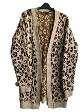 Boohoo beige multi animal print open cardigan size 16 18