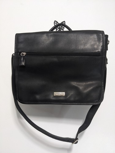 Black leather rosetti - leather, cross