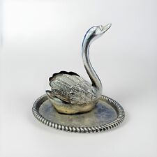 Swan on a tray Vintage Silver