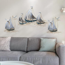 Set of 3 Metal Sailboat Wall