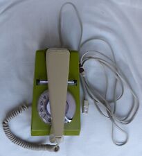Vintage Retro BT ROTARY DIAL TRIM-TYPE PHONE CREAM GREEN TESTED, WORKING