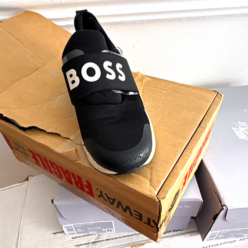 Boss black white slip - slip-on, low