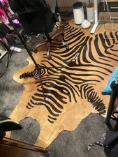 Zebra Cowhide Rug Size: 7.5' X 6.5' Genuine Leather Zebra Print 