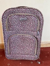 Faro Pink & Leopard Print Cabin Luggage Size Suitcase Holidays Summer Getaway