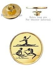 Female Gymnastics (B) 26mm Metal Lapel Domed Pin Badge