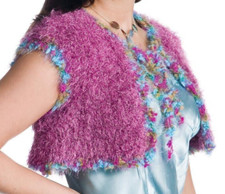 Knitting pattern copy 3392.    Womens bolero.   36-52".   Super Chunky eyelash