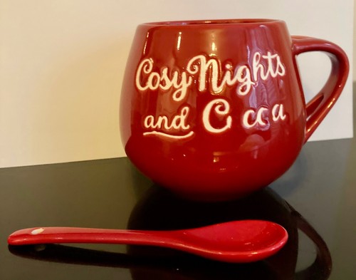 Cosy ceramic mug and spoon-