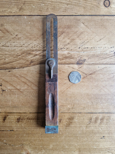 Antique wooden sliding bevel