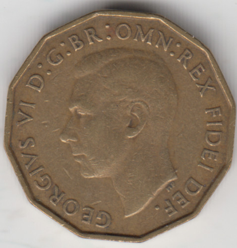 Brass threepence 1950 - gb,