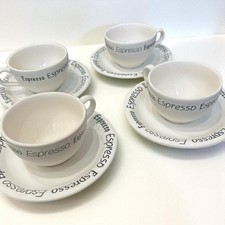 Espresso John Tanos Tea Coffee Set of 4  Cups and Saucers