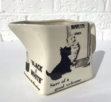 BLACK & WHITE WHISKY WATER JUG MADE IN ENGLAND No. 3 IN A SET OF 8