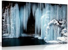 Frozen Waterfall Canvas Wall Art Picture Print