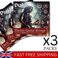 Diablo Electric Guitar Strings 3x Sets Packs - Nickel Wound - Light Gauge 10 46