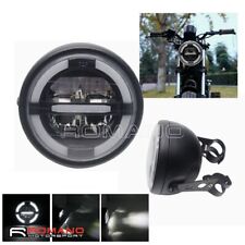 6.5" Motorcycle White LED Headlight w/ Mounting Brackets For Harley Honda Suzuki