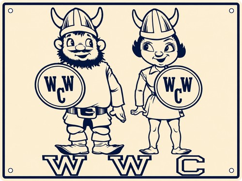 Wwc viking mascot 12x8in metal - wwc,