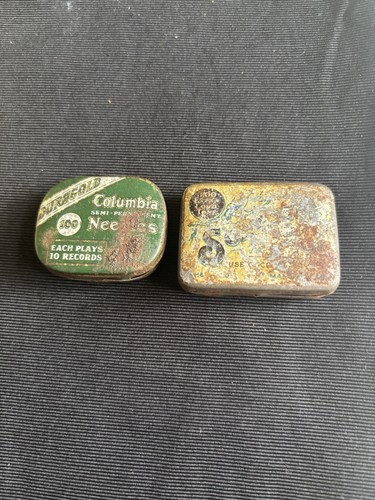 Two gramophone needle tins - two,