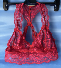 Red Bra Soft Lacy Women's Size Womens Bralette Lace Racerback Pull On Tank