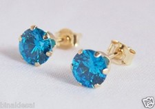 9ct Gold 5mm Round LONDON BLUE