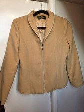 Vintage Womens Fendi Zip Cahasmere Jacket 100%Beige Cashmere