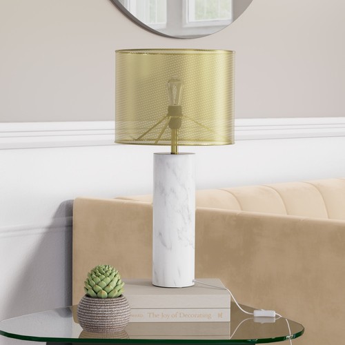 Brass and white marble - brass,