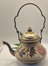 Large Vintage Brass Enamel