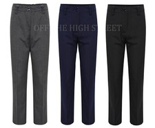 Girls School Trouser Navy Black & Grey