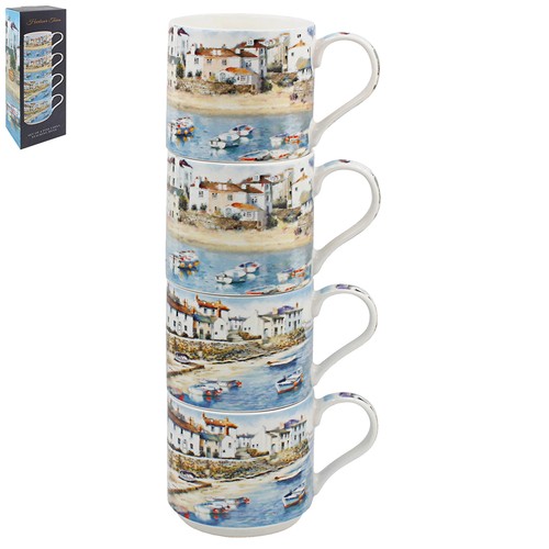 Stacking mugs harbour - harbour, town