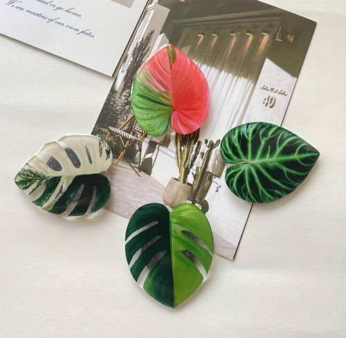 Tropical leaf fridge magnets - tropical,