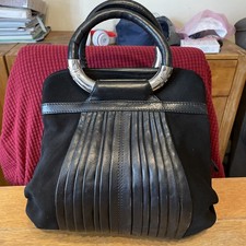 Ri2K Black Leather /suede Handbag - Excellent