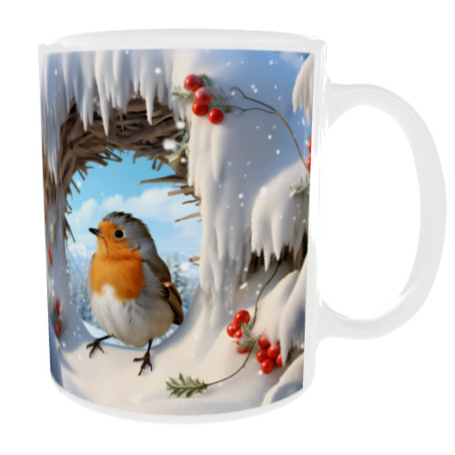 Christmas winter snow robin - winter,