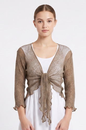 Woman boho knit shrug - boho,
