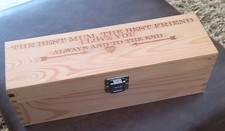 Personalised "Best Mum" Wooden Bottle/Tea/Trinket Box, Solid Wood Engraved Gift