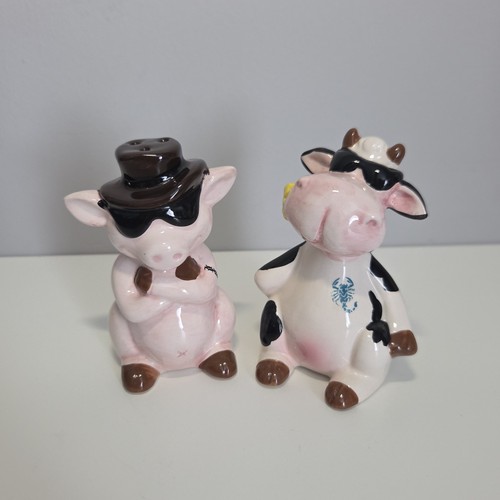 Vintage ceramic cow pig - cow,