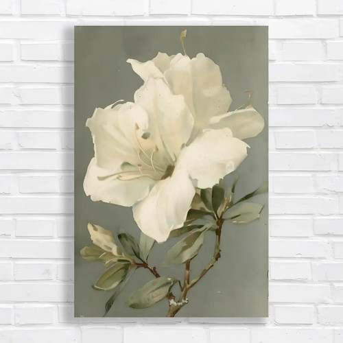 Elegant white floral canvas - elegant,