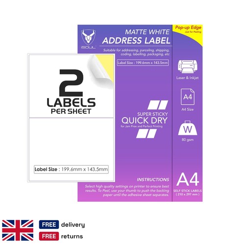 100 white matte - matte, labels