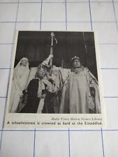 A school mistress is crowned as bard  Eisteddfod 1960