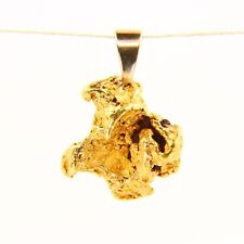 Vintage Natural Gold Nugget Pendant 23K Solid Gold on 9ct Hoop Gold Charm Gift