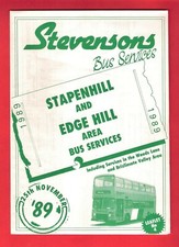 Bus Timetable Leaflet - Stevensons of Burton - Stapenhill & Edge Hill - Nov 1989