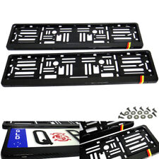 2x Carbon Fibre Hydrographic UK EU Number Plate Surround Holder Frame German Car