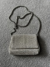 Dune Diamante Rhinestone  Wedding/ Party Clutch Shoulder Bag - Silver