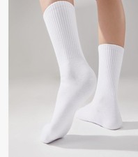 COZYOFFI White Socks for UnisexCrew: Mid High Length for Boots, Sneakers, Loafer