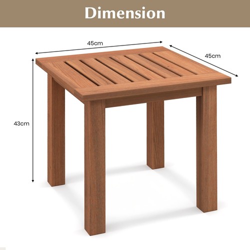 Table patio hardwood side - patio,