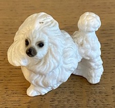 Cute French Mini Poodle Vintage Antique Porcelain? Kitsch Ornament Figurine 60s