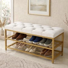 2-Tier Velvet Top Bamboo Gold