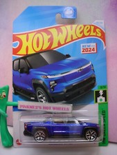 NEW! 2024 Hot Wheels SILVERADO EV RST #110 dark blue truck 🟢HW GREEN SPEED 🟢b8